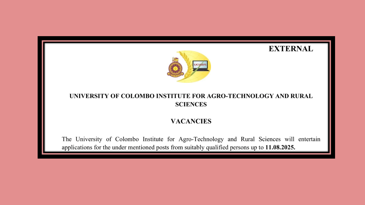VACANCIES-Technical Officer (ICT) /Technical Officer–Grade II /Management Assistant /Sub – Warden /Electrician /Works Aide / Laboratory Attendant