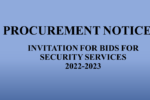 INVITATION FOR BIDS FOR SECURITY SERVICES 2022-2023